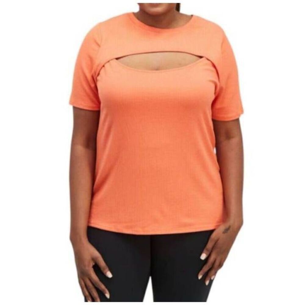 AVA & VIV CORAL/ORANGE CUT OUT TOP SZ.4X NWT.